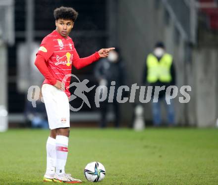 Fussball. Bundesliga. SK Austria Klagenfurt gegen  FC Red Bull Salzburg.   Karim Adeyemi (Salzburg ). Klagenfurt, am 27.11.2021.
Foto: Kuess
www.qspictures.net
---
pressefotos, pressefotografie, kuess, qs, qspictures, sport, bild, bilder, bilddatenbank