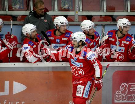 EBEL. Eishockey Bundesliga. KAC gegen	Hydro Fehervar AV 19. Torjubel Marcel Witting, (KAC). Klagenfurt, am 28.11.2021.
Foto: Kuess
www.qspictures.net

---
pressefotos, pressefotografie, kuess, qs, qspictures, sport, bild, bilder, bilddatenbank