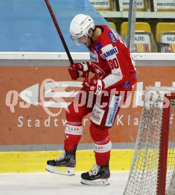 EBEL. Eishockey Bundesliga. KAC gegen	Hydro Fehervar AV 19. Torjubel Matthew Fraser (KAC). Klagenfurt, am 28.11.2021.
Foto: Kuess
www.qspictures.net

---
pressefotos, pressefotografie, kuess, qs, qspictures, sport, bild, bilder, bilddatenbank