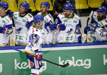 EBEL. Eishockey Bundesliga. VSV gegen Dornbirn Bulldogs. Torjubel  Sebastian Zauner  (VSV). Villach, am 3.12.2021.
Foto: Kuess
www.qspictures.net
---
pressefotos, pressefotografie, kuess, qs, qspictures, sport, bild, bilder, bilddatenbank