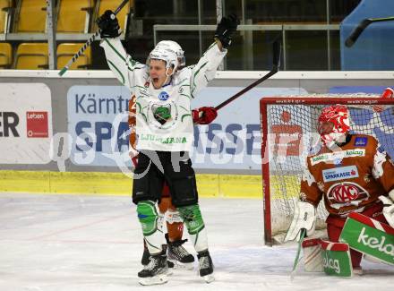 EBEL. Eishockey Bundesliga. KAC gegen	HK SZ Olimpija. Torjubel Blaz Tomazevic  (Olimpija). Klagenfurt, am 7.12.2021.
Foto: Kuess
www.qspictures.net

---
pressefotos, pressefotografie, kuess, qs, qspictures, sport, bild, bilder, bilddatenbank