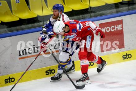 EBEL. Eishockey Bundesliga. VSV gegen KAC.  Jamie Fraser, (VSV), Matthew Fraser   (KAC). Villach, am 10.12.2021.
Foto: Kuess
www.qspictures.net
---
pressefotos, pressefotografie, kuess, qs, qspictures, sport, bild, bilder, bilddatenbank