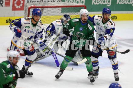 EBEL. Eishockey Bundesliga. VSV gegen HK SZ Olimpija.  Stefan Bacher, Sebastian Zauner, Alexander Schmidt, (VSV),  Nik Simsic  (Olimpija). Villach, am 19.12.2021.
Foto: Kuess
www.qspictures.net
---
pressefotos, pressefotografie, kuess, qs, qspictures, sport, bild, bilder, bilddatenbank