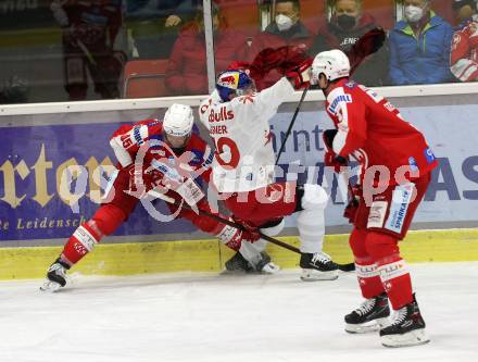 EBEL. Eishockey Bundesliga. KAC gegen	EC Red Bull Salzburg. Tavzelj Andrej (KAC),  Nissner Benjamin (Salzburg). Klagenfurt, am 21.12.2021.
Foto: Kuess
www.qspictures.net

---
pressefotos, pressefotografie, kuess, qs, qspictures, sport, bild, bilder, bilddatenbank