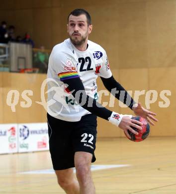 Handball. SC Ferlach gegen Baernbach/Koeflach.  Dean Pomorisac (SCF). Ferlach, am 18.12.2021.
Foto: Kuess
---
pressefotos, pressefotografie, kuess, qs, qspictures, sport, bild, bilder, bilddatenbank