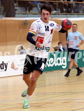 Handball. SC Ferlach gegen Baernbach/Koeflach.  Mathias Rath (SCF). Ferlach, am 18.12.2021.
Foto: Kuess
---
pressefotos, pressefotografie, kuess, qs, qspictures, sport, bild, bilder, bilddatenbank