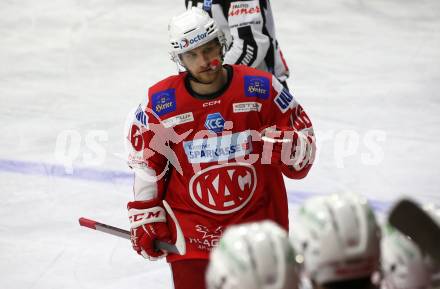 EBEL. Eishockey Bundesliga. KAC gegen	VSV. Torjubel  Johannes Bischofberger (KAC). Klagenfurt, am 26.12.2021.
Foto: Kuess
www.qspictures.net

---
pressefotos, pressefotografie, kuess, qs, qspictures, sport, bild, bilder, bilddatenbank