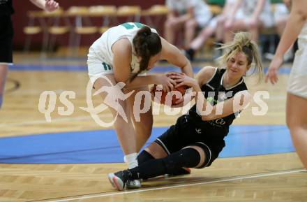 Basketball Damen Superliga 2021/2022. Grunddurchgang 9. Runde.  KOS Celovec Damen gegen  Basket Flames.  Elma Voljevica (KOS), Clara KronfuÃ  (Basket Flames). Klagenfurt, am 22.1.2022.
Foto: Kuess
www.qspictures.net
---
pressefotos, pressefotografie, kuess, qs, qspictures, sport, bild, bilder, bilddatenbank