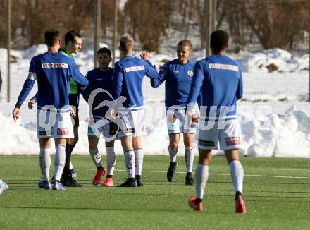 Fussball Testspiel. SK Austria Klagenfurt gegen NK Rogaska.  Torjubel Patrick Greil (Klagenfurt). Moosburg, am 22.1.2022.
Foto: Kuess
---
pressefotos, pressefotografie, kuess, qs, qspictures, sport, bild, bilder, bilddatenbank