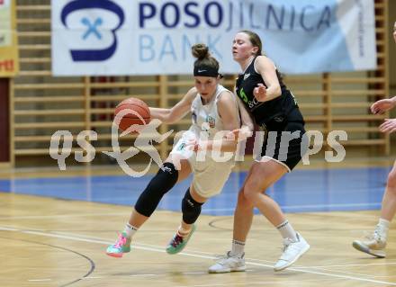 Basketball Damen Superliga 2021/2022. Grunddurchgang 9. Runde.  KOS Celovec Damen gegen  Basket Flames.  Antonia Ronacher (KOS),  Franca Roedhammer  (Basket Flames). Klagenfurt, am 22.1.2022.
Foto: Kuess
www.qspictures.net
---
pressefotos, pressefotografie, kuess, qs, qspictures, sport, bild, bilder, bilddatenbank