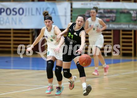 Basketball Damen Superliga 2021/2022. Grunddurchgang 9. Runde.  KOS Celovec Damen gegen  Basket Flames.  Antonia Ronacher (KOS),  Lena Mersch (Basket Flames). Klagenfurt, am 22.1.2022.
Foto: Kuess
www.qspictures.net
---
pressefotos, pressefotografie, kuess, qs, qspictures, sport, bild, bilder, bilddatenbank