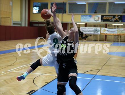 Basketball Damen Superliga 2021/2022. Grunddurchgang 9. Runde.  KOS Celovec Damen gegen  Basket Flames.  Antonia Ronacher (KOS),  Lena Mersch  (Basket Flames). Klagenfurt, am 22.1.2022.
Foto: Kuess
www.qspictures.net
---
pressefotos, pressefotografie, kuess, qs, qspictures, sport, bild, bilder, bilddatenbank