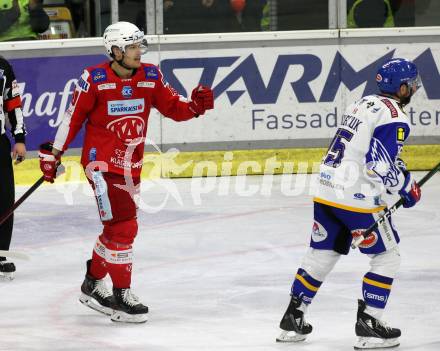 EBEL. Eishockey Bundesliga. KAC gegen	VSV. Torjubel Matthew Fraser (KAC). Klagenfurt, am 25.1.2022.
Foto: Kuess
www.qspictures.net

---
pressefotos, pressefotografie, kuess, qs, qspictures, sport, bild, bilder, bilddatenbank