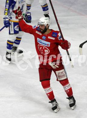 EBEL. Eishockey Bundesliga. KAC gegen	VSV. Torjubel Steven Strong (KAC). Klagenfurt, am 25.1.2022.
Foto: Kuess
www.qspictures.net

---
pressefotos, pressefotografie, kuess, qs, qspictures, sport, bild, bilder, bilddatenbank