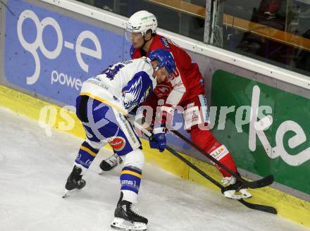 EBEL. Eishockey Bundesliga. KAC gegen	VSV. Matthew Fraser, (KAC),   Jamie Fraser  (VSV). Klagenfurt, am 25.1.2022.
Foto: Kuess
www.qspictures.net

---
pressefotos, pressefotografie, kuess, qs, qspictures, sport, bild, bilder, bilddatenbank