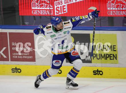 EBEL. Eishockey Bundesliga. VSV gegen Tesla Orli Znojmo.  Torjubel Alexander Rauchenwald (VSV). Villach, am 2.2.2022.
Foto: Kuess
www.qspictures.net
---
pressefotos, pressefotografie, kuess, qs, qspictures, sport, bild, bilder, bilddatenbank