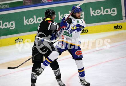 EBEL. Eishockey Bundesliga. VSV gegen Dornbirn Bulldogs.  Maximilian Rebernig, (VSV),  Ari Groendahl  (Dornbirn). Villach, am 5.2.2022.
Foto: Kuess
www.qspictures.net
---
pressefotos, pressefotografie, kuess, qs, qspictures, sport, bild, bilder, bilddatenbank