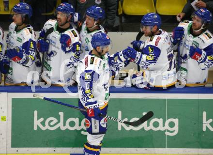 EBEL. Eishockey Bundesliga. VSV gegen Dornbirn Bulldogs. Torjubel Brett Flemming  (VSV). Villach, am 5.2.2022.
Foto: Kuess
www.qspictures.net
---
pressefotos, pressefotografie, kuess, qs, qspictures, sport, bild, bilder, bilddatenbank