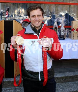 Schi Ski Alpin. Empfang Matthias Mayer.  .   Afritz, 12.2.2022.
Foto: Kuess
www.qspictures.net

---
pressefotos, pressefotografie, kuess, qs, qspictures, sport, bild, bilder, bilddatenbank