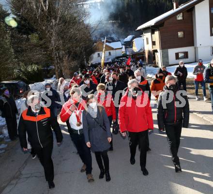 Schi Ski Alpin. Empfang Matthias Mayer. Buergermeister Maximilian Linder, Matthias Mayer mit Ehefrau Claudia, Landeshauptmann Peter Kaiser, Arno Arthofer.   Afritz, 12.2.2022.
Foto: Kuess
www.qspictures.net




---
pressefotos, pressefotografie, kuess, qs, qspictures, sport, bild, bilder, bilddatenbank