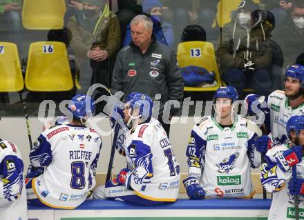 EBEL. Eishockey Bundesliga. VSV gegen HC Pustertal Woelfe. Trainer Rob Daum (VSV). Villach, am 16.2.2022.
Foto: Kuess
www.qspictures.net
---
pressefotos, pressefotografie, kuess, qs, qspictures, sport, bild, bilder, bilddatenbank