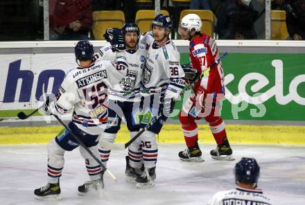 EBEL. Eishockey Bundesliga. KAC gegen	Hydro Fehervar AV 19. Torjubel Janos Hari   (Fehervar). Klagenfurt, am 18.2.2022.
Foto: Kuess
www.qspictures.net

---
pressefotos, pressefotografie, kuess, qs, qspictures, sport, bild, bilder, bilddatenbank