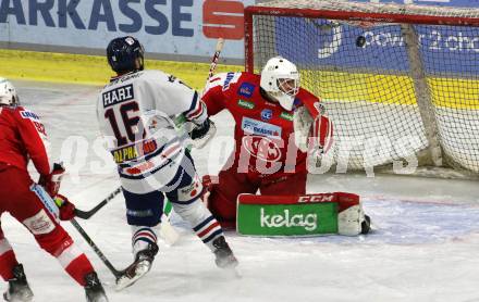 EBEL. Eishockey Bundesliga. KAC gegen	Hydro Fehervar AV 19. Val Usnik, (KAC), Janos Hari   (Fehervar). Klagenfurt, am 18.2.2022.
Foto: Kuess
www.qspictures.net

---
pressefotos, pressefotografie, kuess, qs, qspictures, sport, bild, bilder, bilddatenbank