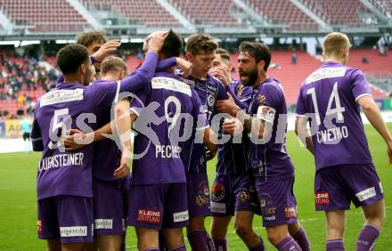 Fussball Bundesliga. SK Austria Klagenfurt gegen Cashpoint SCR Altach. Torjubel Darijo Pecirep (Klagenfurt). Klagenfurt, am 20.2.2022.
Foto: Kuess
www.qspictures.net
---
pressefotos, pressefotografie, kuess, qs, qspictures, sport, bild, bilder, bilddatenbank