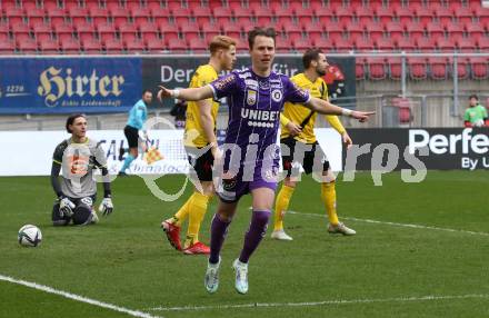 Fussball Bundesliga. SK Austria Klagenfurt gegen Cashpoint SCR Altach.  Torjubel Alex Timossi Andersson (Klagenfurt). Klagenfurt, am 20.2.2022.
Foto: Kuess
www.qspictures.net
---
pressefotos, pressefotografie, kuess, qs, qspictures, sport, bild, bilder, bilddatenbank