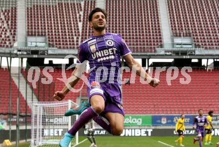 Fussball Bundesliga. SK Austria Klagenfurt gegen Cashpoint SCR Altach.  Torjubel Darijo Pecirep (Klagenfurt). Klagenfurt, am 20.2.2022.
Foto: Kuess
www.qspictures.net
---
pressefotos, pressefotografie, kuess, qs, qspictures, sport, bild, bilder, bilddatenbank