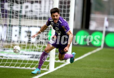 Fussball Bundesliga. SK Austria Klagenfurt gegen Cashpoint SCR Altach. Torjubel Darijo Pecirep (Klagenfurt). Klagenfurt, am 20.2.2022.
Foto: Kuess
www.qspictures.net
---
pressefotos, pressefotografie, kuess, qs, qspictures, sport, bild, bilder, bilddatenbank