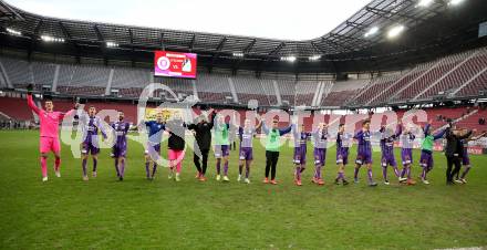 Fussball Bundesliga. SK Austria Klagenfurt gegen Cashpoint SCR Altach. Jubel Austria (Klagenfurt). Klagenfurt, am 20.2.2022.
Foto: Kuess
www.qspictures.net
---
pressefotos, pressefotografie, kuess, qs, qspictures, sport, bild, bilder, bilddatenbank