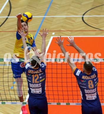 Volleyball MEVZA League 2022 - Final Four. ACH Volley Ljubljana gegen SK Zadruga Aich/Dob. Xander Ketrzynski  (Aich/Dob). Bleiburg, am 19.2.2022.
Foto: Kuess
www.qspictures.net
---
pressefotos, pressefotografie, kuess, qs, qspictures, sport, bild, bilder, bilddatenbank