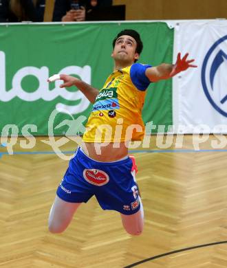 Volleyball MEVZA League 2022 - Final Four. ACH Volley Ljubljana gegen SK Zadruga Aich/Dob.  Xander Ketrzynski (Aich/Dob). Bleiburg, am 19.2.2022.
Foto: Kuess
www.qspictures.net
---
pressefotos, pressefotografie, kuess, qs, qspictures, sport, bild, bilder, bilddatenbank