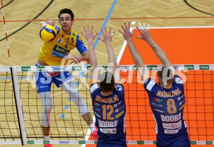 Volleyball MEVZA League 2022 - Final Four. ACH Volley Ljubljana gegen SK Zadruga Aich/Dob.  Xander Ketrzynski (Aich/Dob). Bleiburg, am 19.2.2022.
Foto: Kuess
www.qspictures.net
---
pressefotos, pressefotografie, kuess, qs, qspictures, sport, bild, bilder, bilddatenbank