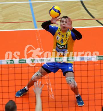 Volleyball MEVZA League 2022 - Final Four. ACH Volley Ljubljana gegen SK Zadruga Aich/Dob. Marek Gergely  (Aich/Dob). Bleiburg, am 19.2.2022.
Foto: Kuess
www.qspictures.net
---
pressefotos, pressefotografie, kuess, qs, qspictures, sport, bild, bilder, bilddatenbank