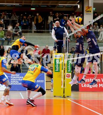 Volleyball MEVZA League 2022 - Final Four. ACH Volley Ljubljana gegen SK Zadruga Aich/Dob. Marek Gergely  (Aich/Dob). Bleiburg, am 19.2.2022.
Foto: Kuess
www.qspictures.net
---
pressefotos, pressefotografie, kuess, qs, qspictures, sport, bild, bilder, bilddatenbank