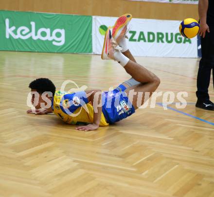 Volleyball MEVZA League 2022 - Final Four. ACH Volley Ljubljana gegen SK Zadruga Aich/Dob.  Andre Luiz Ludegards Gomes Gama (Aich/Dob). Bleiburg, am 19.2.2022.
Foto: Kuess
www.qspictures.net
---
pressefotos, pressefotografie, kuess, qs, qspictures, sport, bild, bilder, bilddatenbank