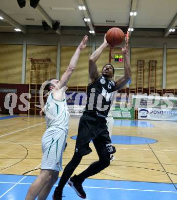 Basketball 2. Liga 2021/2022. Grunddurchgang 15. Runde.  KOS Celovec gegen  Woerthersee Piraten.  Marko Gutalj (KOS), Shawn Ray  (Piraten). Klagenfurt, am 25.2.2022.
Foto: Kuess
www.qspictures.net
---
pressefotos, pressefotografie, kuess, qs, qspictures, sport, bild, bilder, bilddatenbank