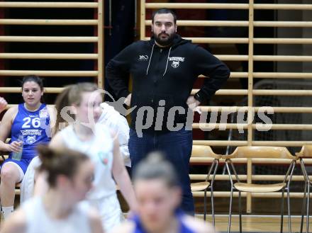 Basketball Damen Superliga 2021/2022. Grunddurchgang 13. Runde.  KOS Celovec Damen gegen  Vienna D.C. Timberwolves.  Trainer Aldin Saracevic (Timberwolves). Klagenfurt, am 26.2.2022.
Foto: Kuess
www.qspictures.net
---
pressefotos, pressefotografie, kuess, qs, qspictures, sport, bild, bilder, bilddatenbank