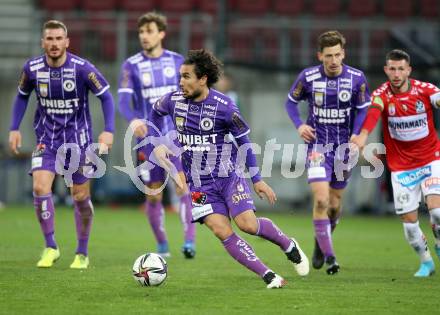 Fussball Bundesliga. SK Austria Klagenfurt gegen SV Guntamatic Ried.  Maximiliano Mereira Romero (Klagenfurt). Klagenfurt, am 27.2.2022.
Foto: Kuess
www.qspictures.net
---
pressefotos, pressefotografie, kuess, qs, qspictures, sport, bild, bilder, bilddatenbank