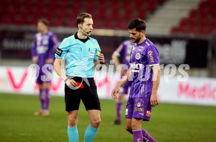 Fussball Bundesliga. SK Austria Klagenfurt gegen SV Guntamatic Ried.  Schiedsrichter Christian-Petru Ciochirca, Darijo Pecirep (Klagenfurt). Klagenfurt, am 27.2.2022.
Foto: Kuess
www.qspictures.net
---
pressefotos, pressefotografie, kuess, qs, qspictures, sport, bild, bilder, bilddatenbank