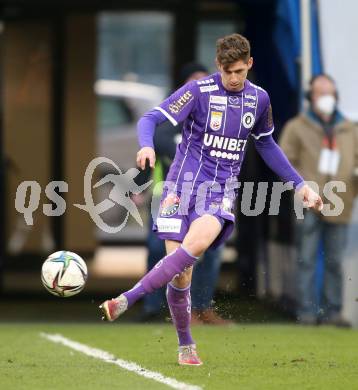 Fussball Bundesliga. SK Austria Klagenfurt gegen SV Guntamatic Ried.  Ivan Saravanja (Klagenfurt). Klagenfurt, am 27.2.2022.
Foto: Kuess
www.qspictures.net
---
pressefotos, pressefotografie, kuess, qs, qspictures, sport, bild, bilder, bilddatenbank