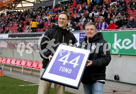 Fussball Bundesliga. SK Austria Klagenfurt gegen SV Guntamatic Ried.  Tono Hoenigmann, Matthias Imhof. Klagenfurt, am 27.2.2022.
Foto: Kuess
www.qspictures.net
---
pressefotos, pressefotografie, kuess, qs, qspictures, sport, bild, bilder, bilddatenbank