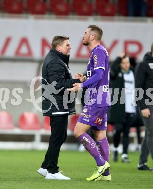 Fussball Bundesliga. SK Austria Klagenfurt gegen SV Guntamatic Ried.  Trainer Wolfgang Schellenberg, Turgay Gemicibasi (Klagenfurt). Klagenfurt, am 27.2.2022.
Foto: Kuess
www.qspictures.net
---
pressefotos, pressefotografie, kuess, qs, qspictures, sport, bild, bilder, bilddatenbank