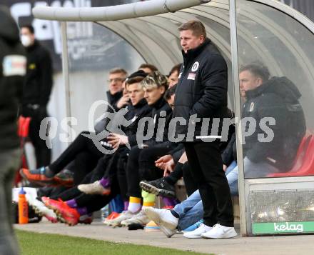 Fussball Bundesliga. SK Austria Klagenfurt gegen SV Guntamatic Ried.  Trainer Wolfgang Schellenberg (Klagenfurt). Klagenfurt, am 27.2.2022.
Foto: Kuess
www.qspictures.net
---
pressefotos, pressefotografie, kuess, qs, qspictures, sport, bild, bilder, bilddatenbank