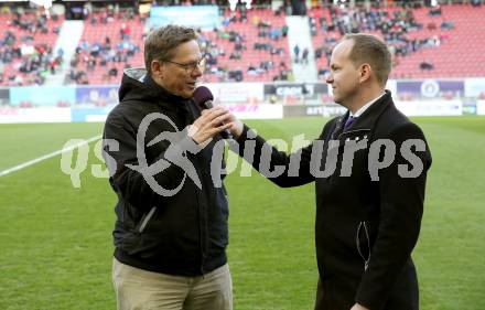 Fussball Bundesliga. SK Austria Klagenfurt gegen SV Guntamatic Ried.  Tono Hoenigmann, Christian Rosenzopf . Klagenfurt, am 27.2.2022.
Foto: Kuess
www.qspictures.net
---
pressefotos, pressefotografie, kuess, qs, qspictures, sport, bild, bilder, bilddatenbank