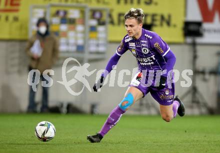 Fussball Bundesliga. SK Austria Klagenfurt gegen SV Guntamatic Ried.  Lukas Fridrikas (Klagenfurt). Klagenfurt, am 27.2.2022.
Foto: Kuess
www.qspictures.net
---
pressefotos, pressefotografie, kuess, qs, qspictures, sport, bild, bilder, bilddatenbank