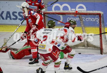 EBEL. Eishockey Bundesliga. KAC gegen	HCB Suedtirol Alperia.  Torjubel Angelo Miceli  (Bozen). Klagenfurt, am 2.3.2022.
Foto: Kuess
www.qspictures.net

---
pressefotos, pressefotografie, kuess, qs, qspictures, sport, bild, bilder, bilddatenbank