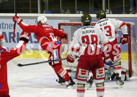 EBEL. Eishockey Bundesliga. KAC gegen	HCB Suedtirol Alperia. Torjubel Rok Ticar (KAC). Klagenfurt, am 2.3.2022.
Foto: Kuess
www.qspictures.net

---
pressefotos, pressefotografie, kuess, qs, qspictures, sport, bild, bilder, bilddatenbank